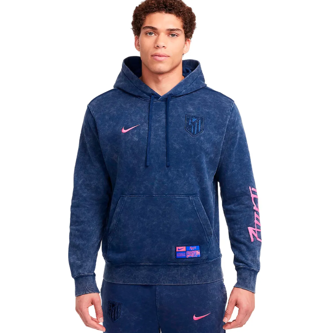 New Nike Blue Cotton Uefa 24/25 Sweatshirt Hoodies